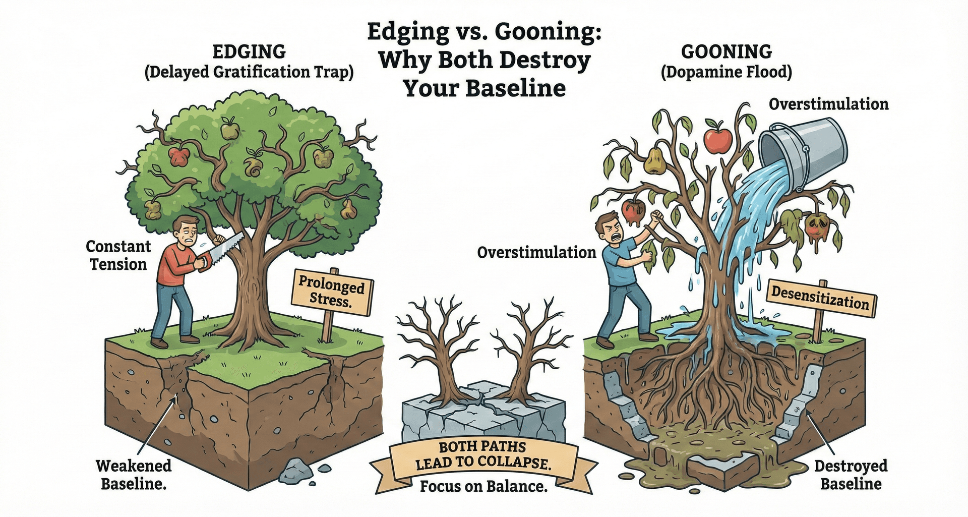 Edging vs. Gooning: Why Both Destroy Your Baseline